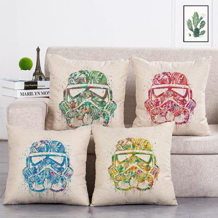 Cushion Cover SET Cotton Linen Throw Pillow, starwars style – LiYiFabrics