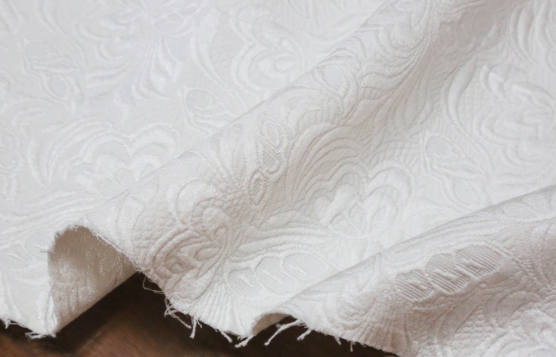 High quality off-white fabric, Embossed style, Thicken Jacquard fabric, brocade fabric, wedding dress fabric