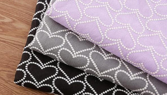 3 Color thicken cottonf abric, black/grey/purple clor fabric, embroidered heart style fabirc, by the yard