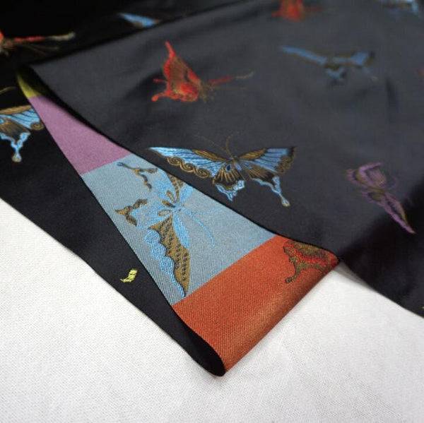 Black color brocade fabric, jacquard fabric, butterfly style fabric,