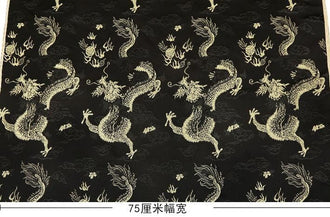 4Color black/green/blue/gold color dragon fabric, vest fabric,brocade fabric, jacquard fabric with gold dragon, cosplay dress fabric