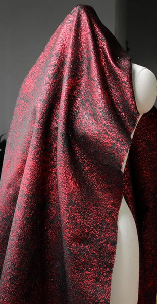 Black red color jacquard fabric, fashion jacquard, jacke jacquard fabric, by the yard