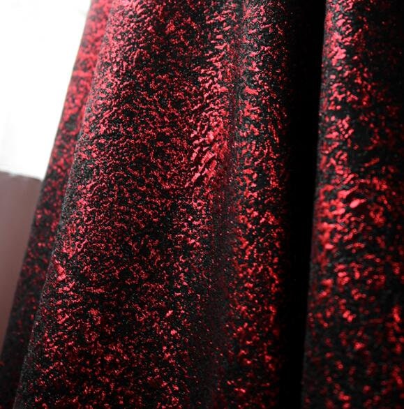 Black red color jacquard fabric, fashion jacquard, jacke jacquard fabric, by the yard