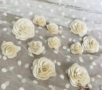 3D flower patch, rose applique, decor rose patch, for 5 pcs