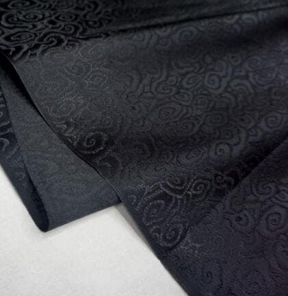 Black brocade fabric, jacquard fabric, clouds fabric, Chinese fabric, by the yard