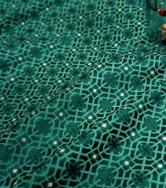 Dark green color brocade fabric, jacquard brocade fabric, costume dress fabric, by the yard