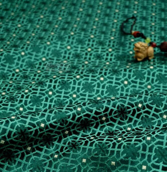 Dark green color brocade fabric, jacquard brocade fabric, costume dress fabric, by the yard