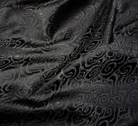 Black brocade fabric, jacquard fabric, clouds fabric, Chinese fabric, by the yard