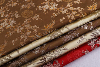 5 Color Bamboo and plum blossom brocade fabric, jacquard fabric, suit dress, cosplay dress fabric, by the yard