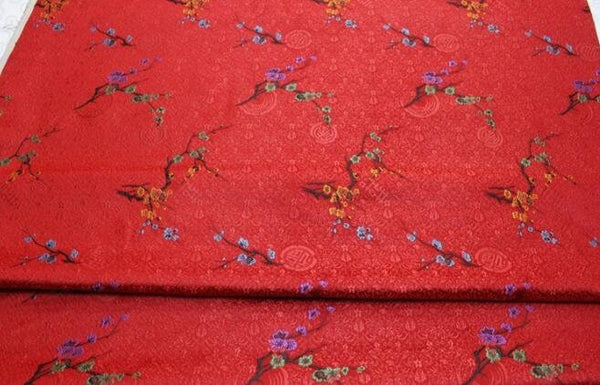 2 Color red/light yellow color brocade fabric, jacquard fabric, by the yard