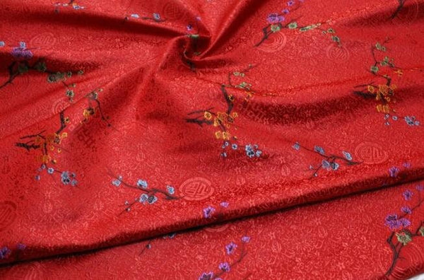 2 Color red/light yellow color brocade fabric, jacquard fabric, by the yard