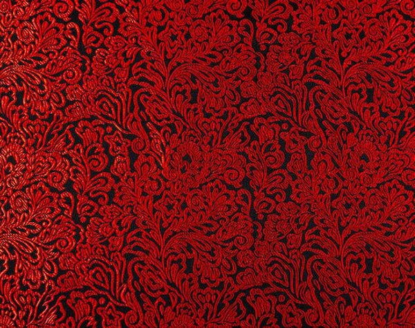 5 Color Brocade fabric, Black red/dark green/black gold color flower pattern brocade fabric, jacquard fabric, by the yard