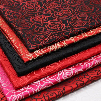 6 Color brocade fabric with rose pattern, jacquard fabric, cosplay dress fabric, by the yard