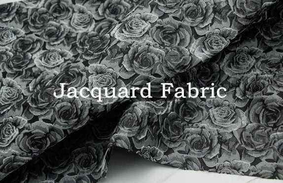 20%OFF-Fashion jacuqard fabric, black grey rose style jacquard fabric, wedding fabric, by the yard