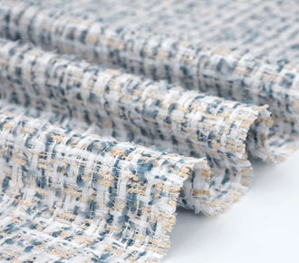 Clearance sale, Spring and Autumn Fabric, Cowboy Blue White Color Tweed Fabric, Soft Tweed Fabric,by the yard