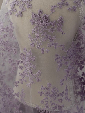 3 Color Light purple/white/off-white color mesh fabric with floral style, mesh fabric, mesh lace fabric, curtains mesh fabric