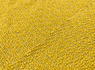 Mustard yellow pure wool fabric, bright woven tweed fabric, Autumn fabric, by the yard