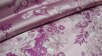 Chinese Traditional Auspicious Patterns Fabric, Light Pink Peony Brocade Fabric, Jacquard Fabric, Lucky Pattern Fabric