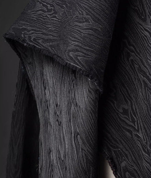 ON SALE, Black wood patterned jacquard fabric texture pattern jacket bag clothing designer fabric Fabric by the yard