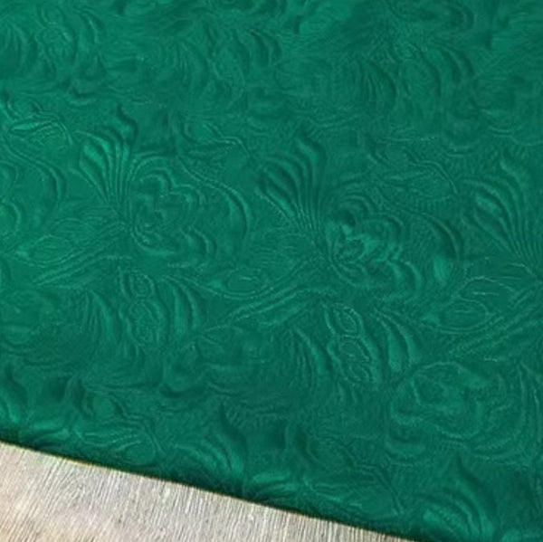 High quality jacquard fabric, dark green  color jacquard fabric, wedding dress fabric, for jacket dress, by the yard