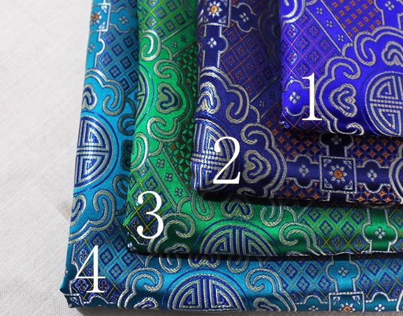 4 Style Brocade Fabric, Jacquard Fabric, Lucky Pattern Fabric, Vest Fabric, Chinese Traditional Auspicious Patterns Fabric