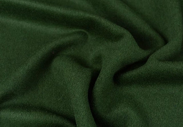 Dark green color wool cashmere fabric, Autumn fabric, by the yard