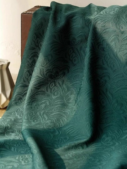 High quality jacquard fabric, dark green  color jacquard fabric, wedding dress fabric, for jacket dress, by the yard