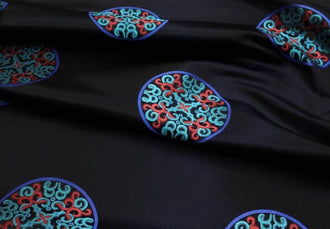 3Color black/navy blue /red color brocade fabric, jacquard fabric, by the yard