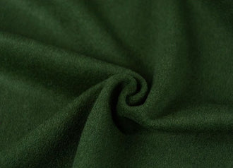 Dark green color wool cashmere fabric, Autumn fabric, by the yard