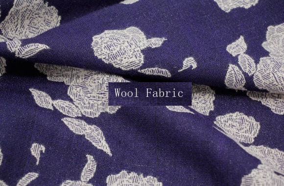 Autumn/Winter fabric purple color with rose flower  wool fabric jacquard wool fabric knitted wool fabric