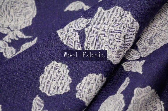 Autumn/Winter fabric purple color with rose flower  wool fabric jacquard wool fabric knitted wool fabric