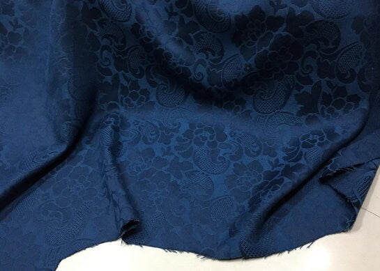 Blue flower jacquard fabric, polyester cotton fashion fabric, windbreaker fabric, by the fabric