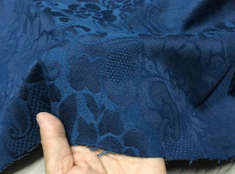 Blue flower jacquard fabric, polyester cotton fashion fabric, windbreaker fabric, by the fabric