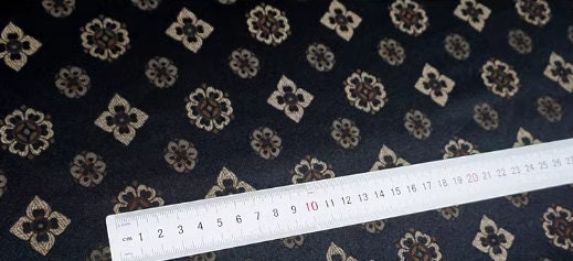 High-quality black color brocade fabric, jacquard brocade fabric, by the yard