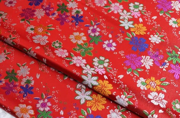 Spring dress fabric, red color brocade fabric , flora jacquard fabric, cosplay dress fabric, by the yard