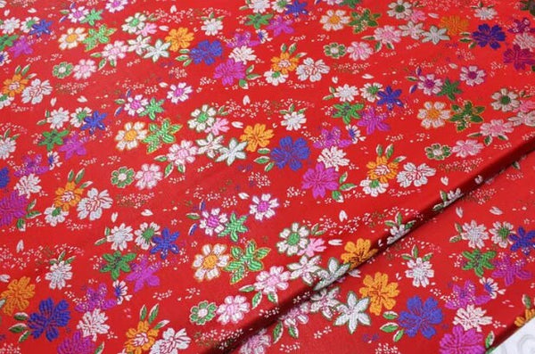 Spring dress fabric, red color brocade fabric , flora jacquard fabric, cosplay dress fabric, by the yard