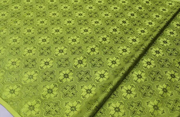 Grass green color brocade fabric, cosplay dress fabric, fabric by the yard