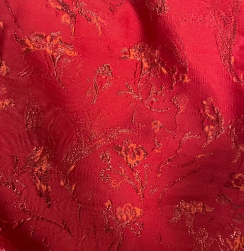 20%OFF-Fashion red color jacuqard fabric, rose style jacquard fabric, wedding fabric, by the yard