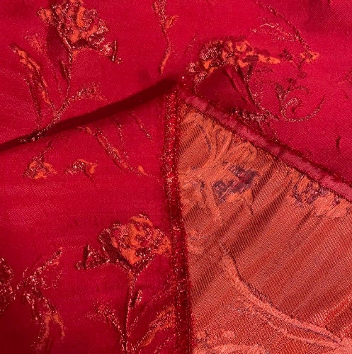 20%OFF-Fashion red color jacuqard fabric, rose style jacquard fabric, wedding fabric, by the yard