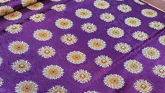 Purple style brocade fabric with flower pattern, jacquard brocade fabric, by the yard