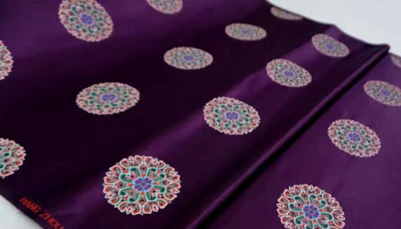 High quality purple brocade fabric, jacquard fabric, Tang-suit dress fabric,  Chinese pattern fabric