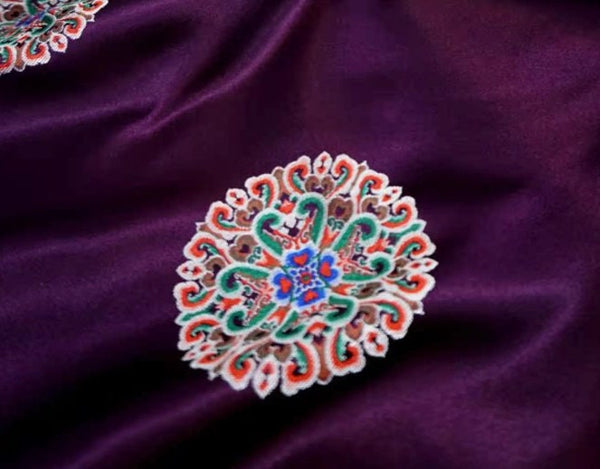 High quality purple brocade fabric, jacquard fabric, Tang-suit dress fabric,  Chinese pattern fabric