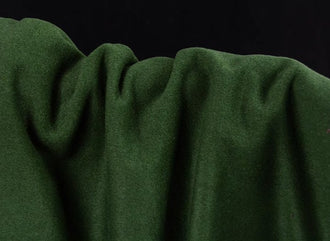 Dark green color wool cashmere fabric, Autumn fabric, by the yard