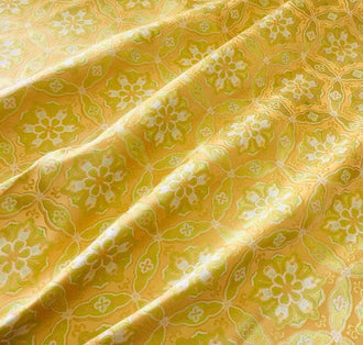 Wide Brocade Fabrc, Yellow Green Color Flower Brocade Satin Fabric, Chinese Pattern Jacquard Fabric, Jacket Dress Fabric