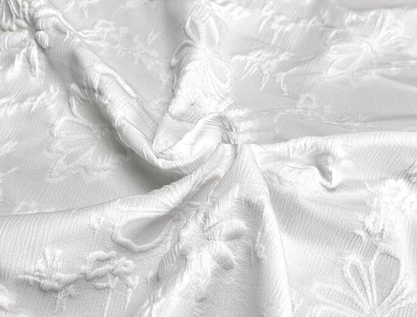 Off-white color fashion jacquard fabric, wedding jacquard fabric, soft wedding jacket dress fabric