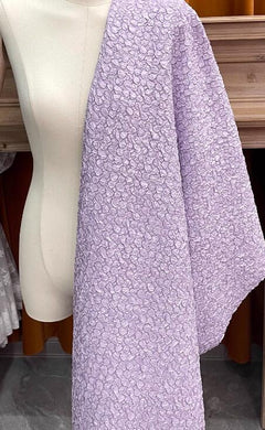 Relief jacquard, light purple elastic jacquard fabric, 3D pattern jacquard fabric, skirt Hanfu designer fabric