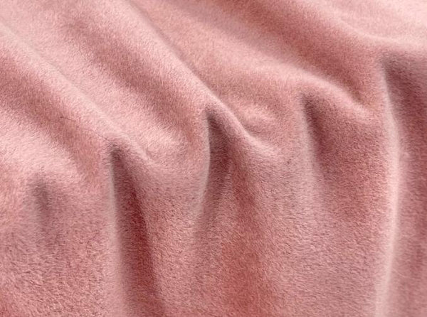 Soft and glossy gray pink  cashmere wool fabric, smooth wool, long wool fabric, autumn and winter coat windbreaker fabric