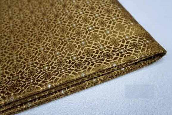 Brown yellow color brocade fabric, jacquard fabric, fabric by the yard