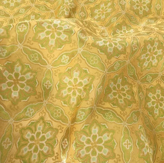 Wide Brocade Fabrc, Yellow Green Color Flower Brocade Satin Fabric, Chinese Pattern Jacquard Fabric, Jacket Dress Fabric