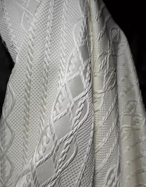 Cream yellow/black color jacquard fabric, wedding jacquard fabric, fabric by the yard